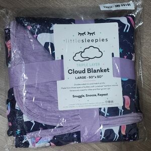 Littlesleepies cloud unicorn blanket And Crib Sheet NIB
